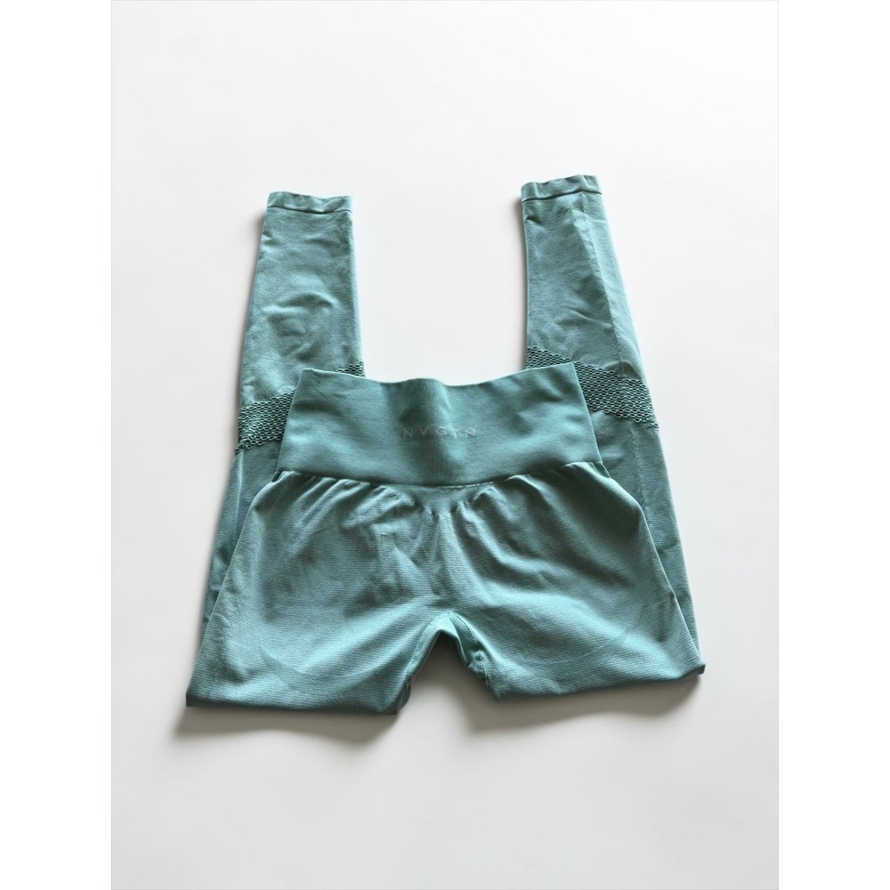 NVGTN Women Sage Green Seamless Mesh High‎ Waist Leggings Size Small
